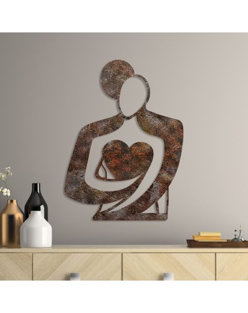 Accessorio decorativo da parete in metallo antico - 70 x 52 cm