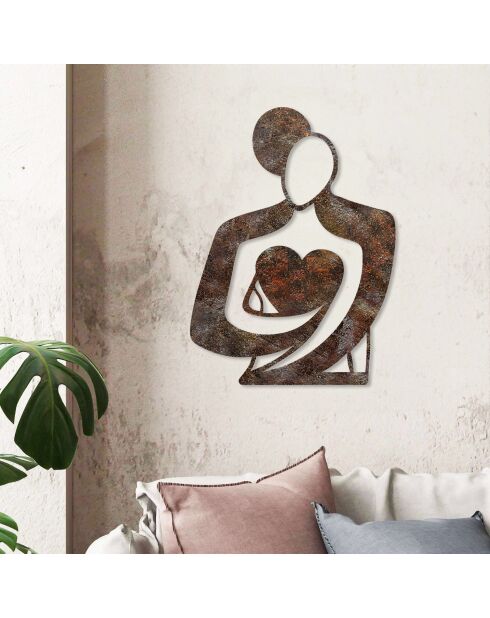 Accessorio decorativo da parete in metallo antico - 70 x 52 cm