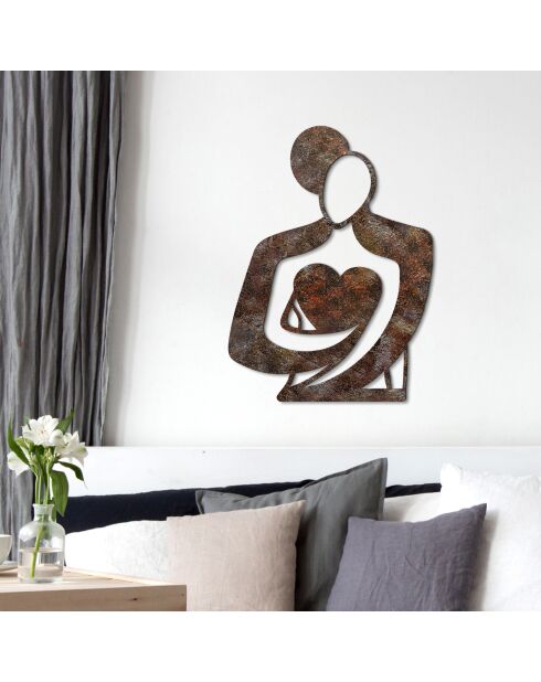 Accessorio decorativo da parete in metallo antico - 70 x 52 cm