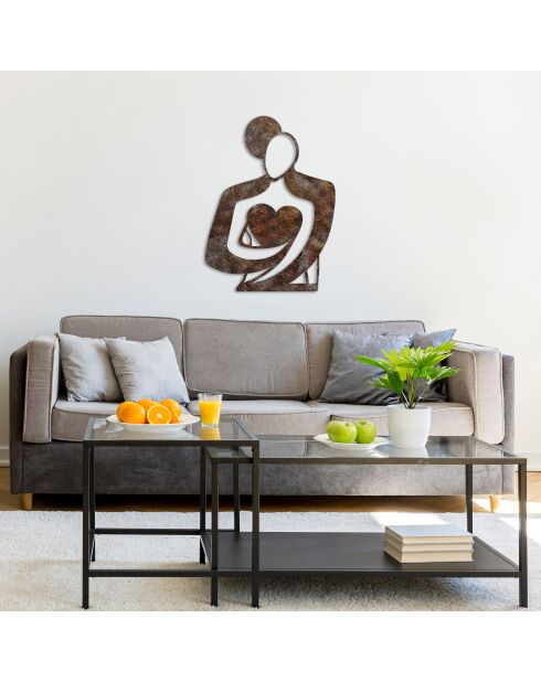 Accessorio decorativo da parete in metallo antico - 70 x 52 cm