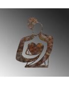 Accessorio decorativo da parete in metallo antico - 70 x 52 cm