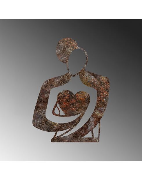 Accessorio decorativo da parete in metallo antico - 70 x 52 cm