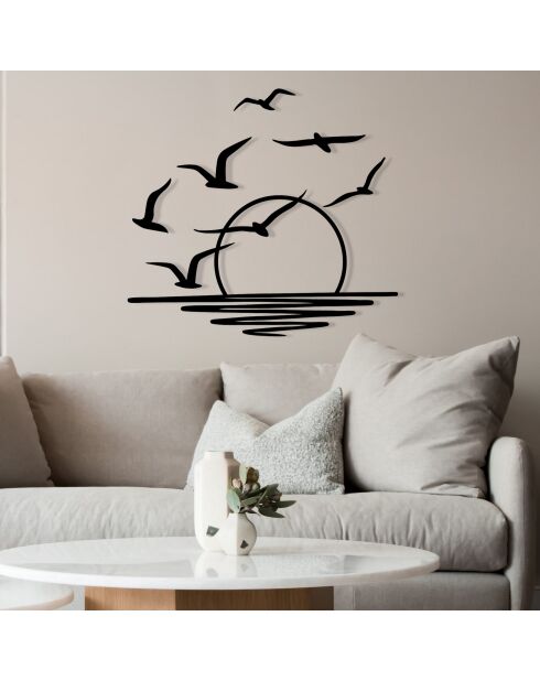 Accesorio decorativo de pared de metal negro - 115 x 49 cm