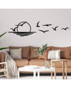 Accessorio decorativo da parete in metallo nero - 115 x 49 cm