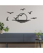 Accessorio decorativo da parete in metallo nero - 115 x 49 cm