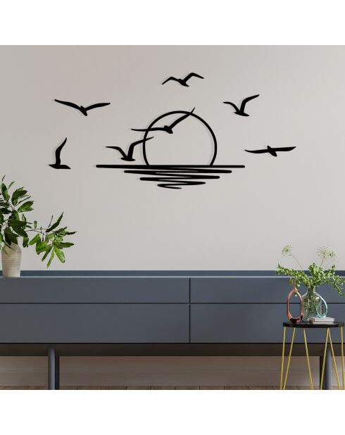 Accesorio decorativo de pared de metal negro - 115 x 49 cm