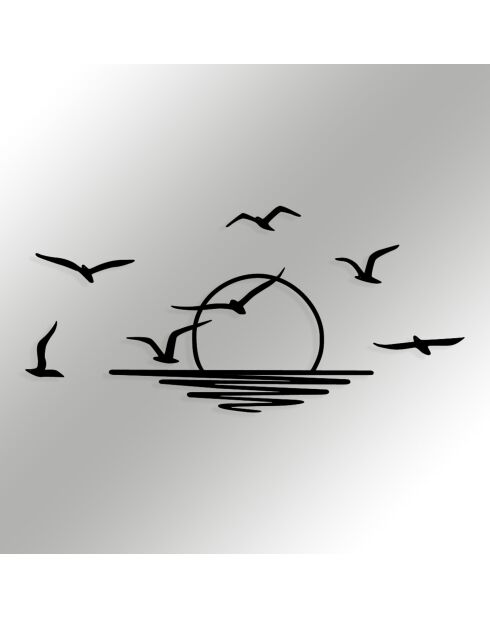 Accesorio decorativo de pared de metal negro - 115 x 49 cm