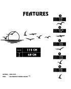 Accessorio decorativo da parete in metallo nero - 115 x 49 cm