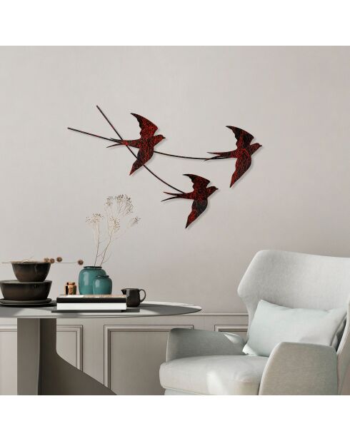 Dekoratives mehrfarbiges Wandzubehör aus Metall - 42 x 70 cm