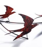 Dekoratives mehrfarbiges Wandzubehör aus Metall - 42 x 70 cm