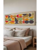 Tableau décoratif encadré en MDF multicolore - 50 x 120 cm