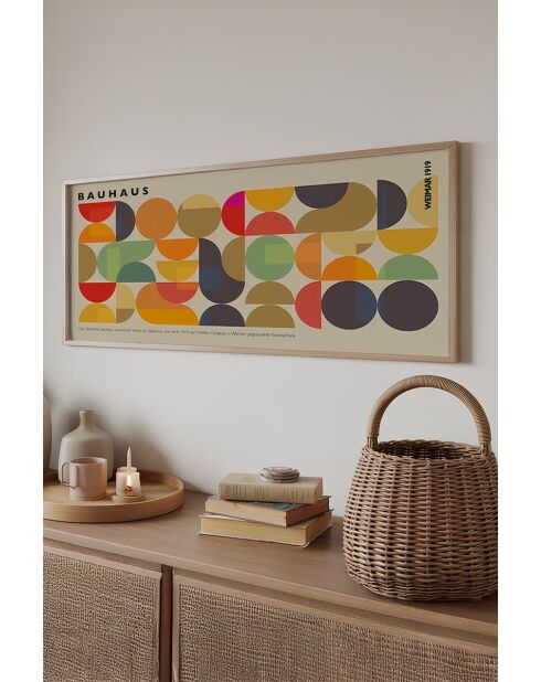 Tableau décoratif encadré en MDF multicolore - 50 x 120 cm