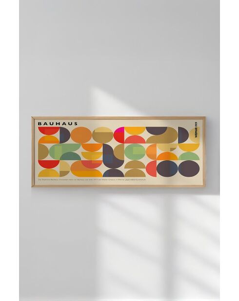 Tableau décoratif encadré en MDF multicolore - 50 x 120 cm