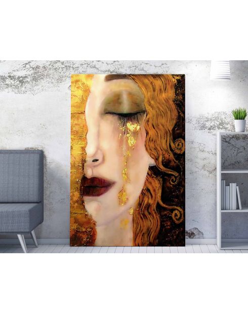 Peinture décorative sur toile multicolore - 70 x 100 cm