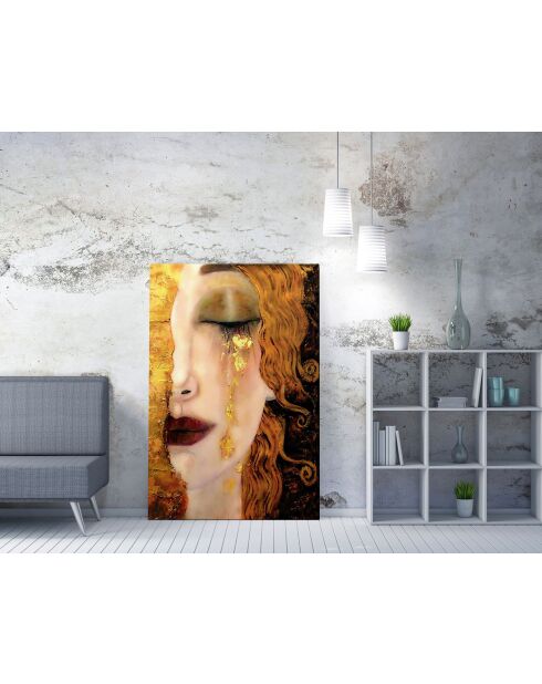 Peinture décorative sur toile multicolore - 70 x 100 cm