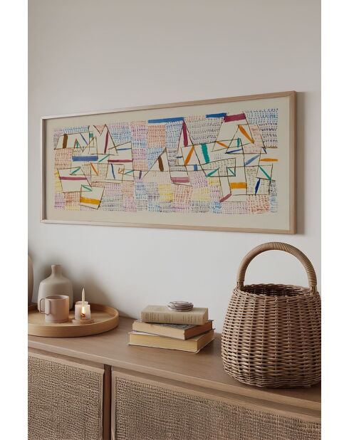 Tableau encadré décoratif multicolore - 33 x 70 cm