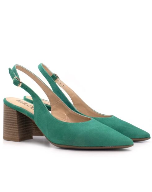 Escarpins en daim Josephin verts - Talon 7,5cm