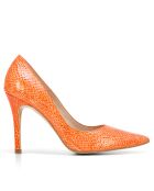 Chaussures à talon en cuir Heidi orange - Talon 9,5cm