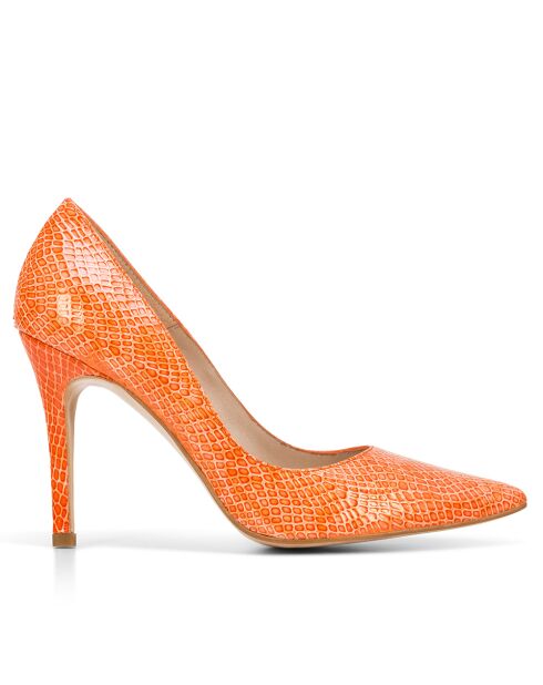 Chaussures à talon en cuir Heidi orange - Talon 9,5cm