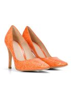 Chaussures à talon en cuir Heidi orange - Talon 9,5cm