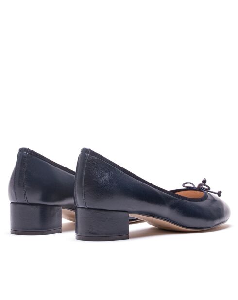 Ballerines en cuir Clara marine