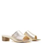 Mules en cuir Sofia dorées