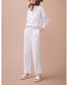 Lauriane weiße Hose aus 100% Leinen