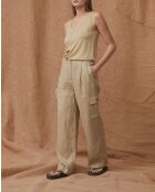 Pantaloni Lambert sage 100% lino