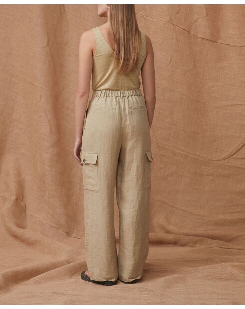 Pantaloni Lambert sage 100% lino