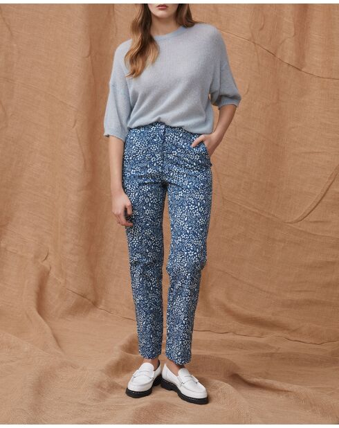 Lazar spijkerbroek met bloemenprint