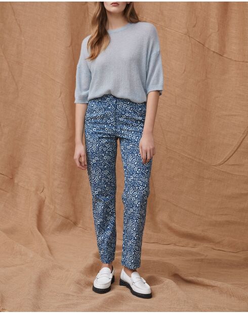 Lazar spijkerbroek met bloemenprint