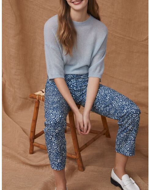 Lazar spijkerbroek met bloemenprint