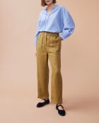 Pantalones Lauriane khaki 100% lino