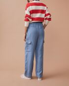 Blaue Hose Lambert aus 100% Leinen