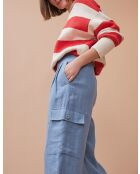 Blaue Hose Lambert aus 100% Leinen