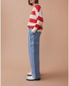 Blaue Hose Lambert aus 100% Leinen