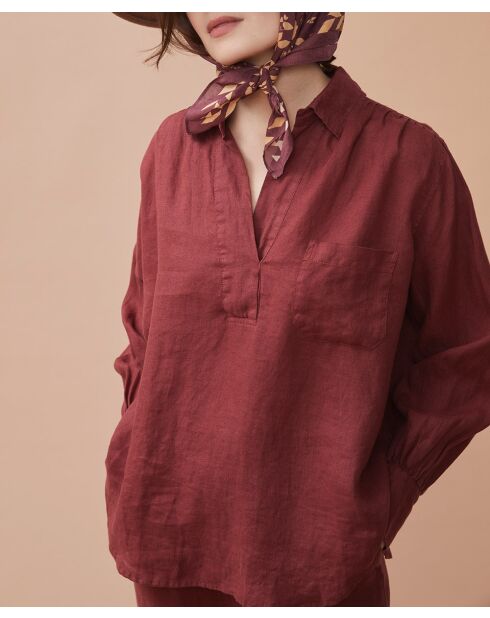 Laurence tomette blouse van 100% linnen