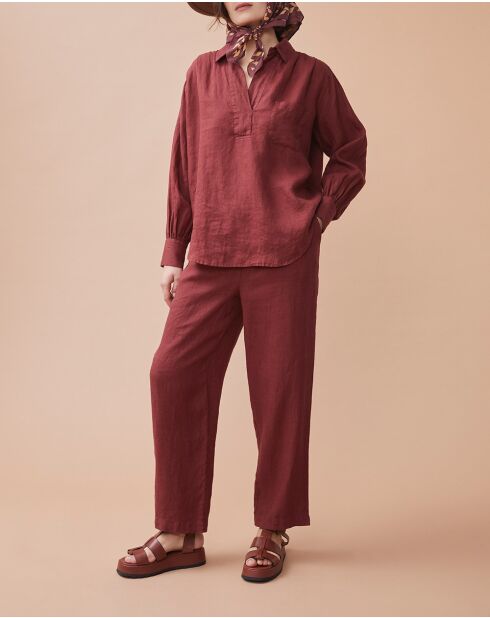 Laurence tomette blouse van 100% linnen