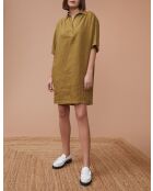 Laureen khakifarbenes Kleid aus 100% Leinen