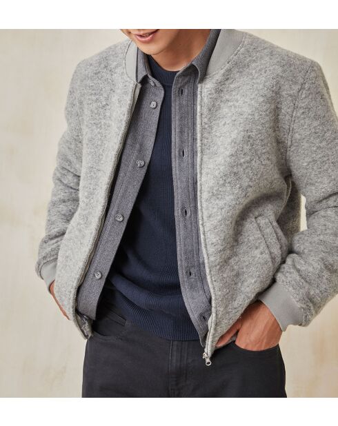 Tony - Jas van wolmix in heidegrijs