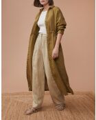 Vestido Laure caqui 100% lino