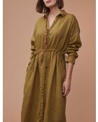 Vestido Laure caqui 100% lino