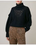 Schwarzer Pullover Elisabeth aus Wollmischung