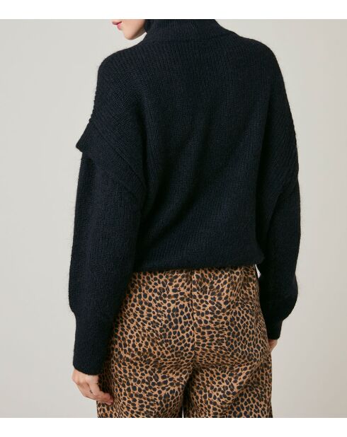 Schwarzer Pullover Elisabeth aus Wollmischung