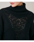 Schwarzer Pullover Elisabeth aus Wollmischung