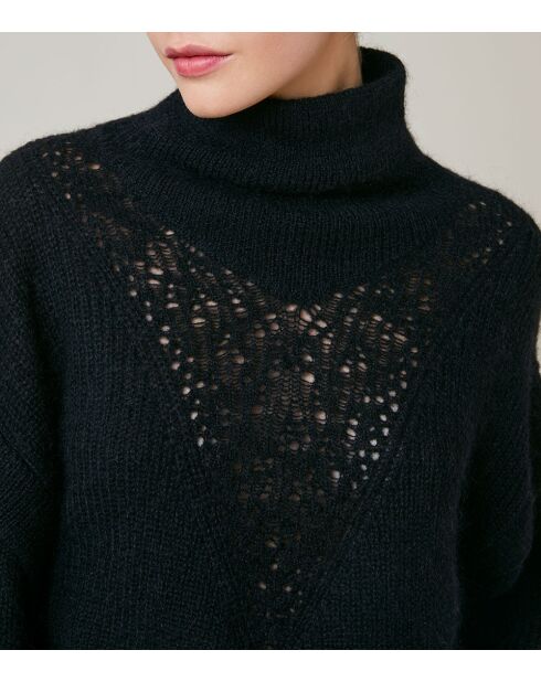 Schwarzer Pullover Elisabeth aus Wollmischung