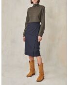 Khakifarbener Mylena Pullover aus Wollmischung