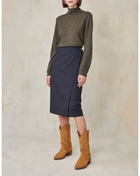 Khakifarbener Mylena Pullover aus Wollmischung