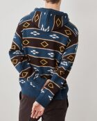 Romilio Prusse melierter Jacquard-Pullover