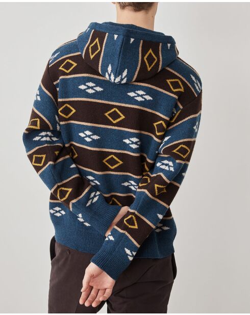 Romilio Prusse melierter Jacquard-Pullover